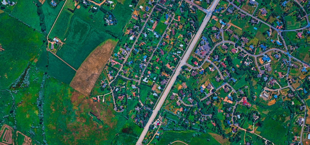 Bird's eye view of a growing residential and commercial corridor